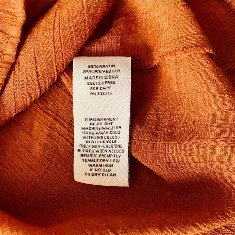 Nanette Lepore Burnt Orange Blouse with Button Detail GUC - Picture 5 of 6